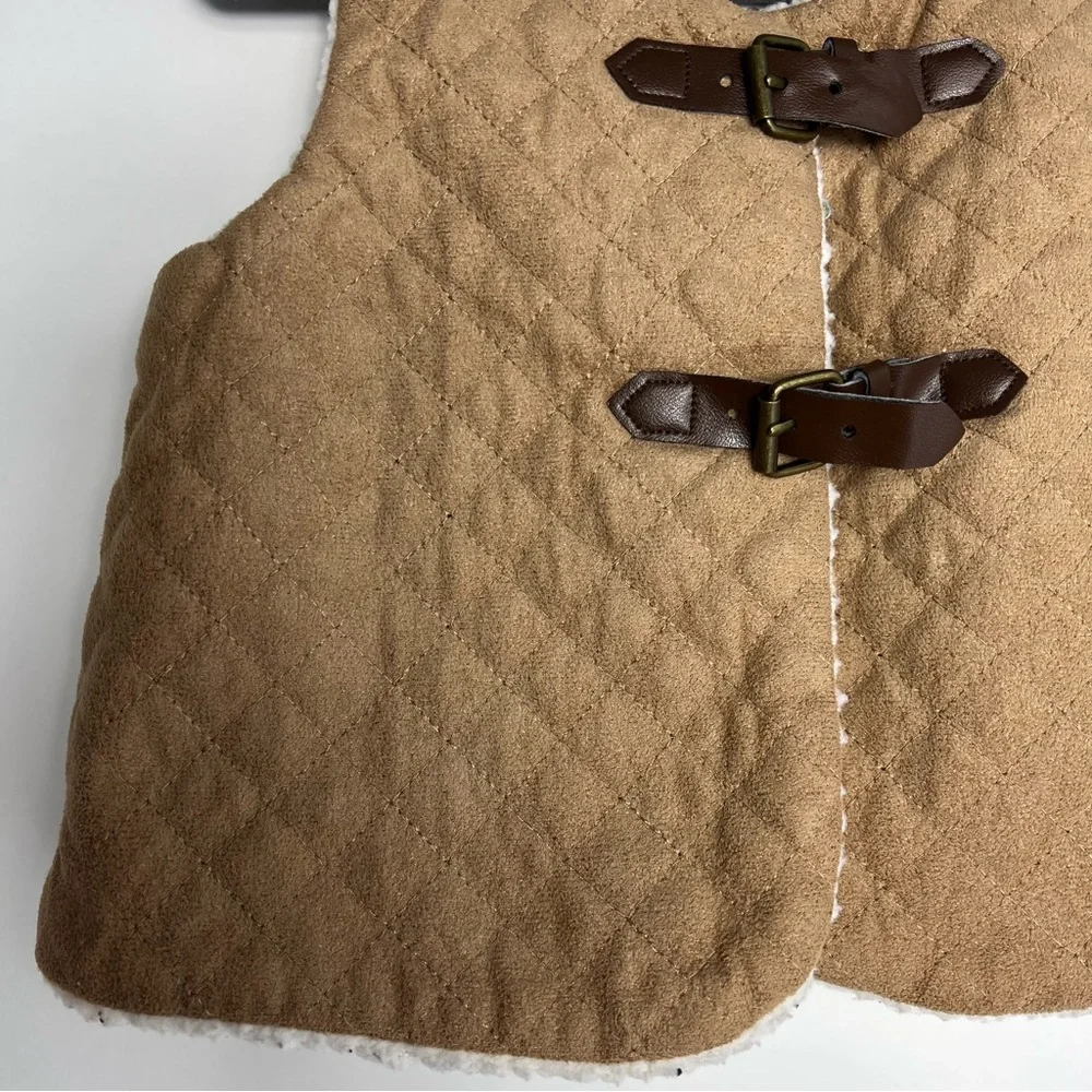 Gymboree Toddler Girls‎ Sherpa Lined Quilted Vest Brown Size 3T